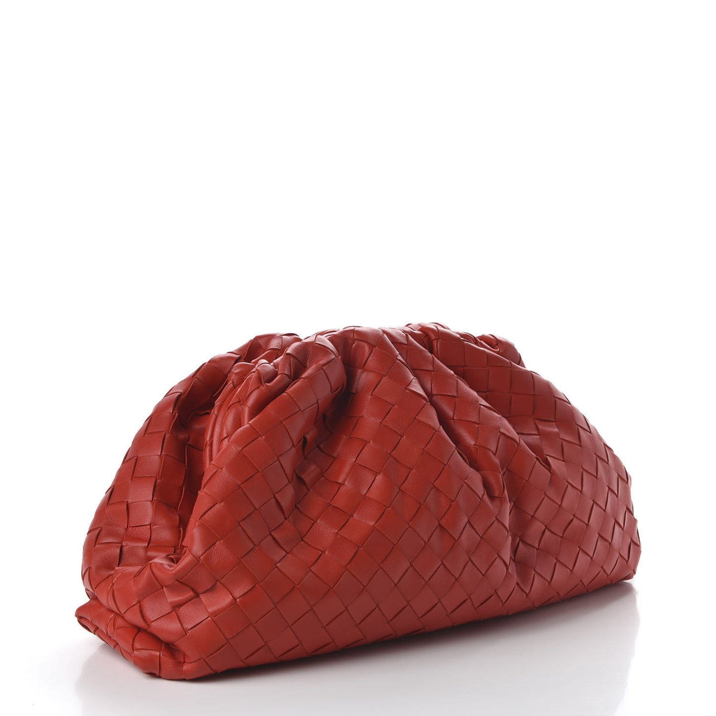 Nappa Maxi Intrecciato The Pouch Oversized Clutch Bright Red