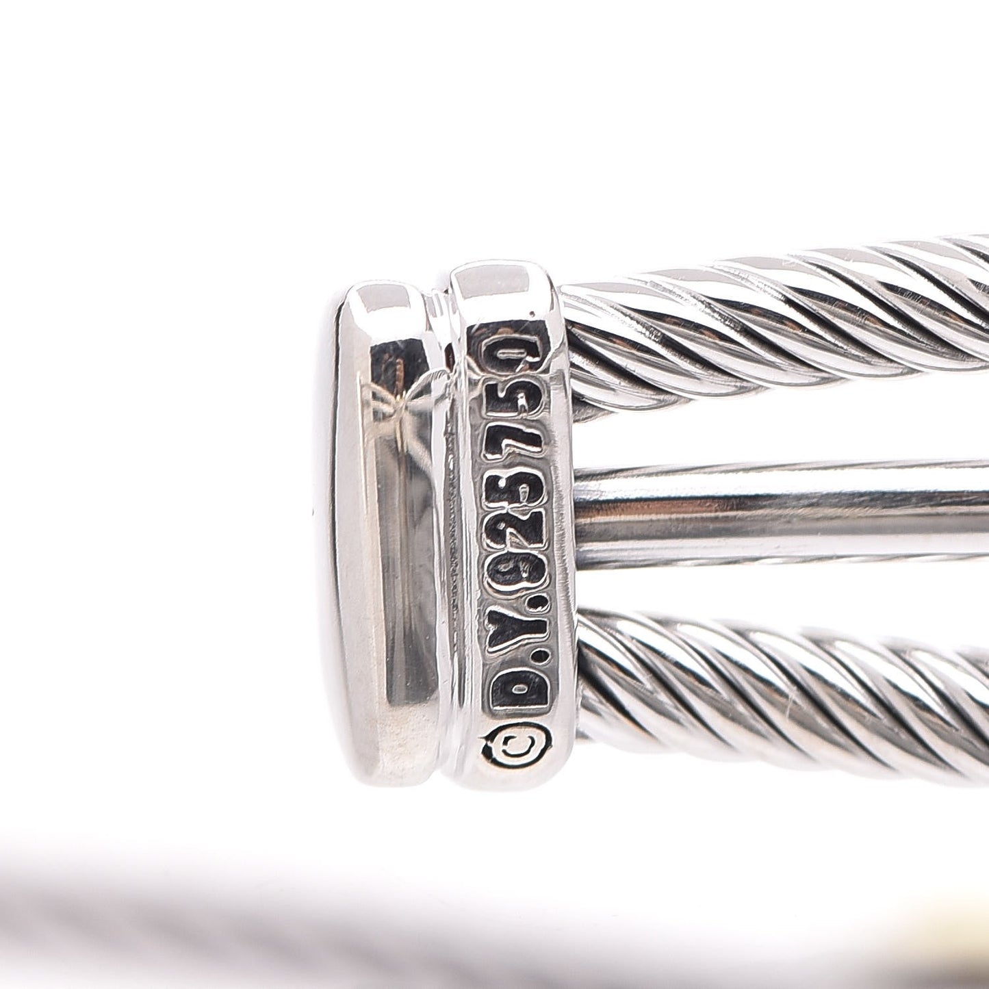 Sterling Silver 18K Yellow Gold 7mm Crossover X Bracelet