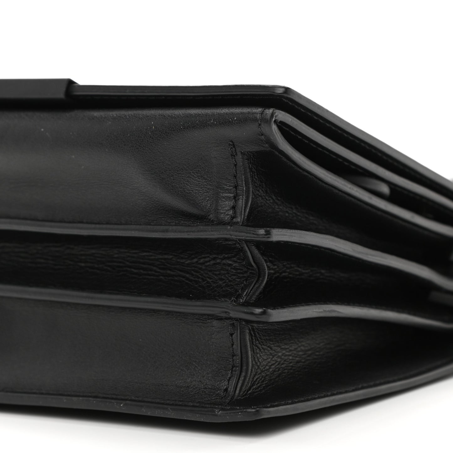 Calfskin Binder Clip Bag So Black