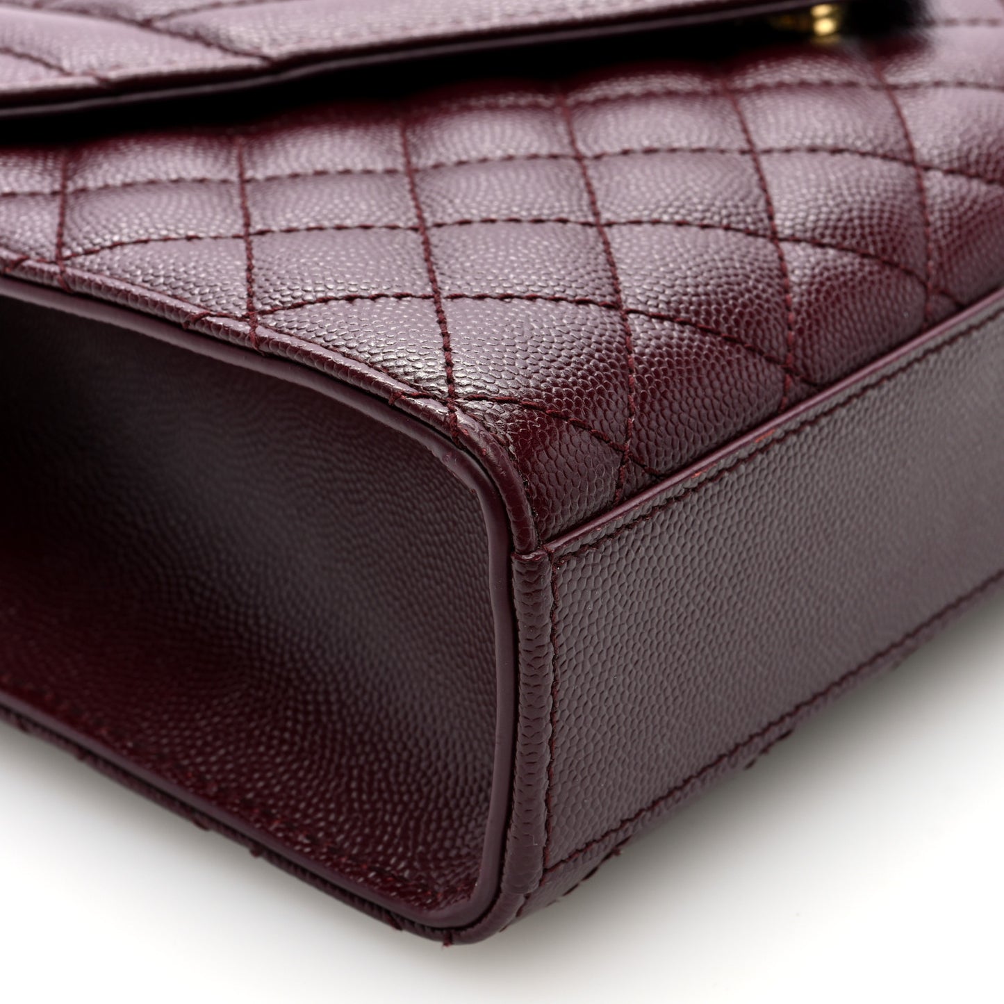 Grain De Poudre Textured Mixed Matelasse Medium Triquilt Monogram Satchel Rouge Legion