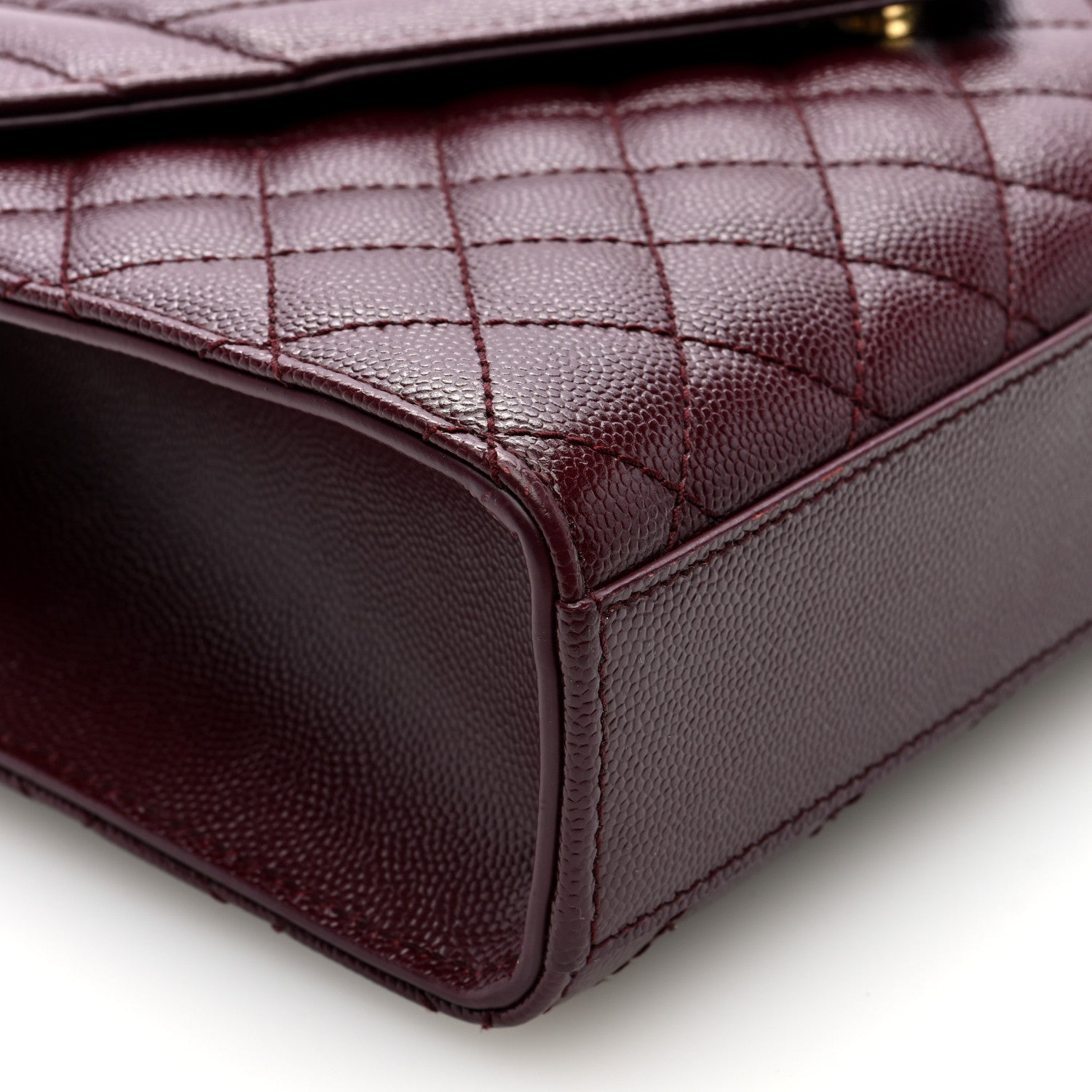 Saint Laurent Grain De Poudre Textured Mixed Matelasse Medium Triquilt Monogram Satchel Rouge Legion 8 of 9