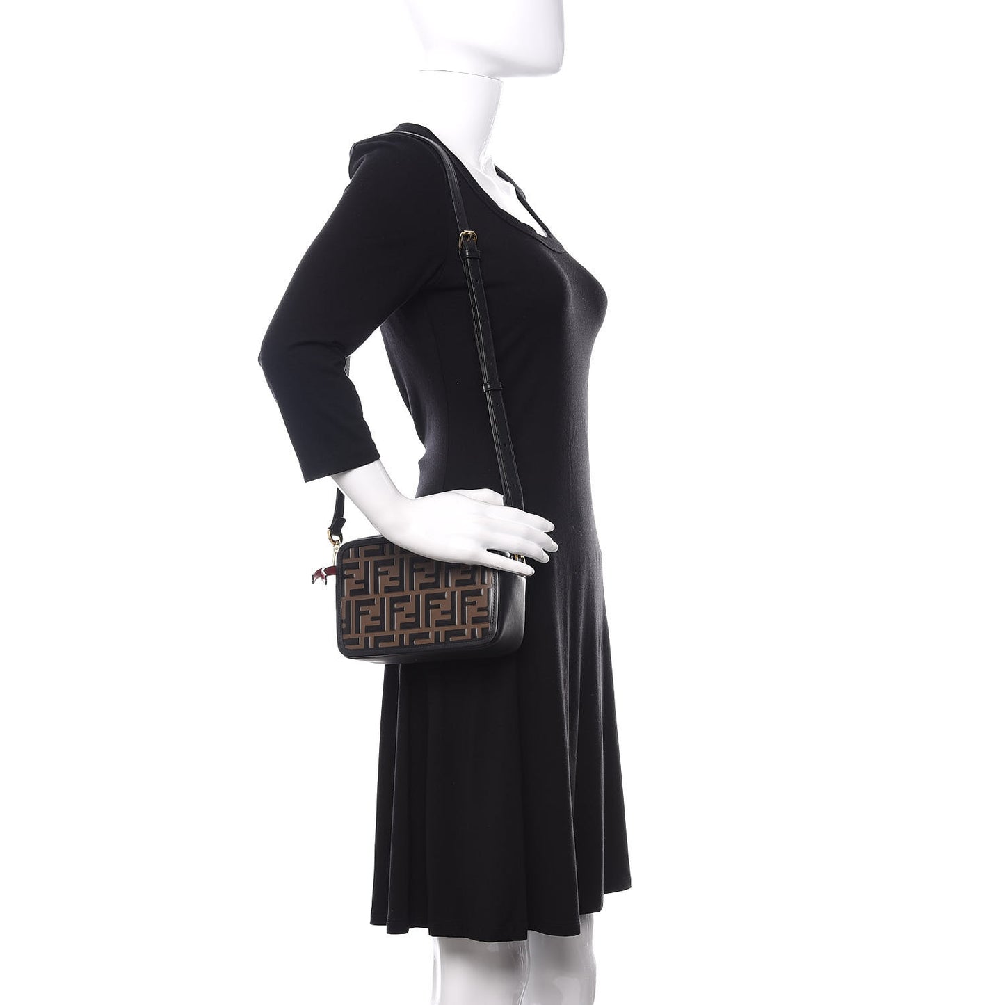 Vitello Century Bi-Color FF 1974 Embossed Mini Camera Case Maya Black