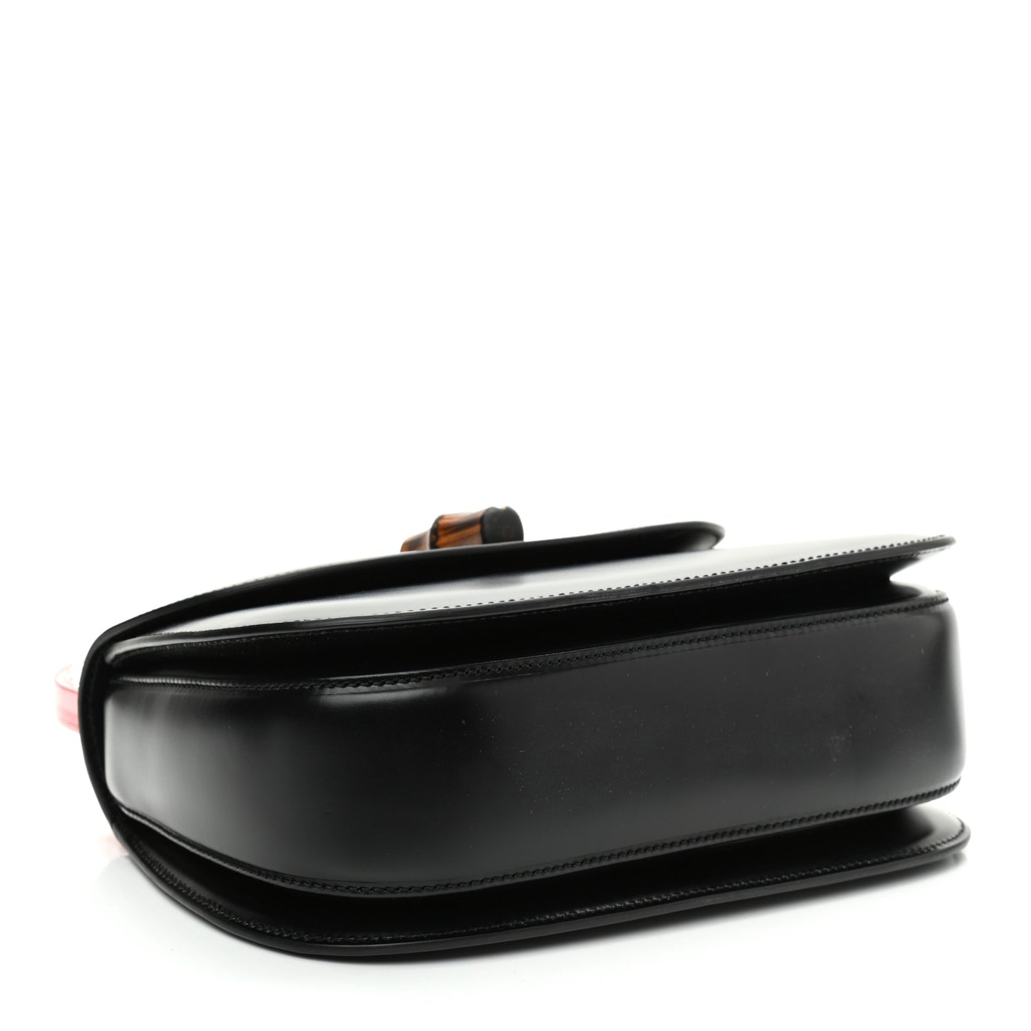 Calfskin Plexiglass Medium Classic 2 Top Handle Bag Black