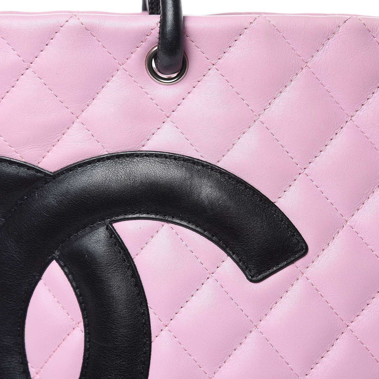 Chanel Calfskin Quilted Medium Cambon Tote Pink Black 15 of 16