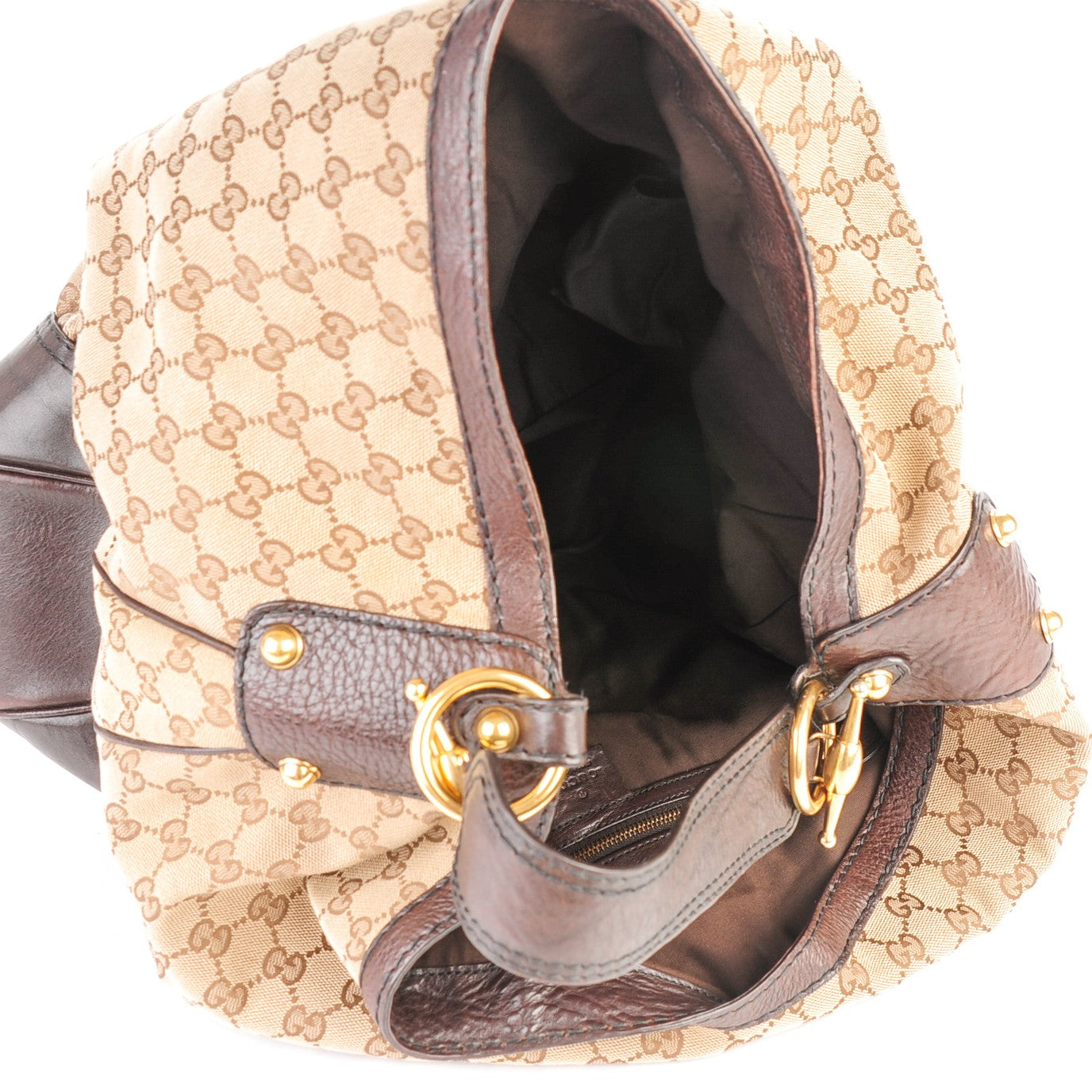 Gucci Monogram Large Jockey Hobo Dark Brown 5 of 8