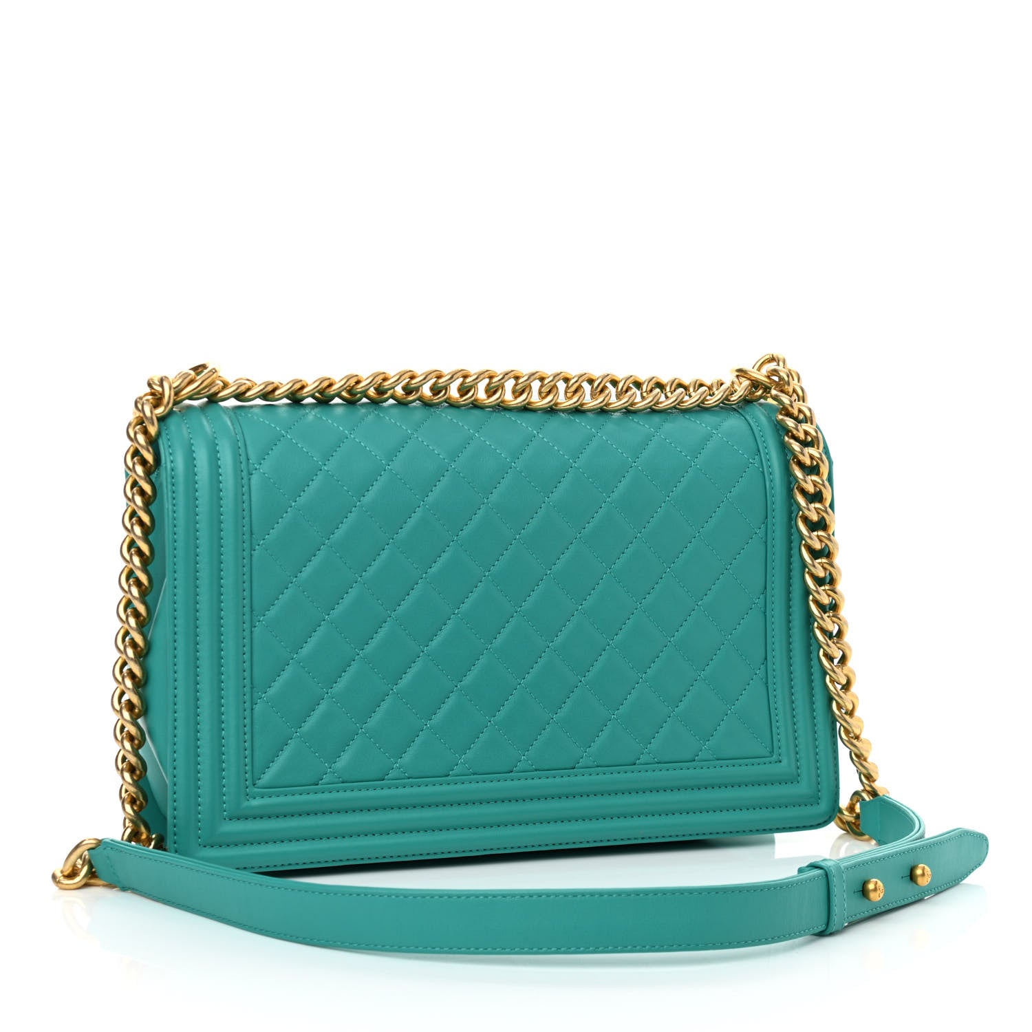Chanel Calfskin Quilted New Medium Boy Flap Dark Turquoise 3 of 12