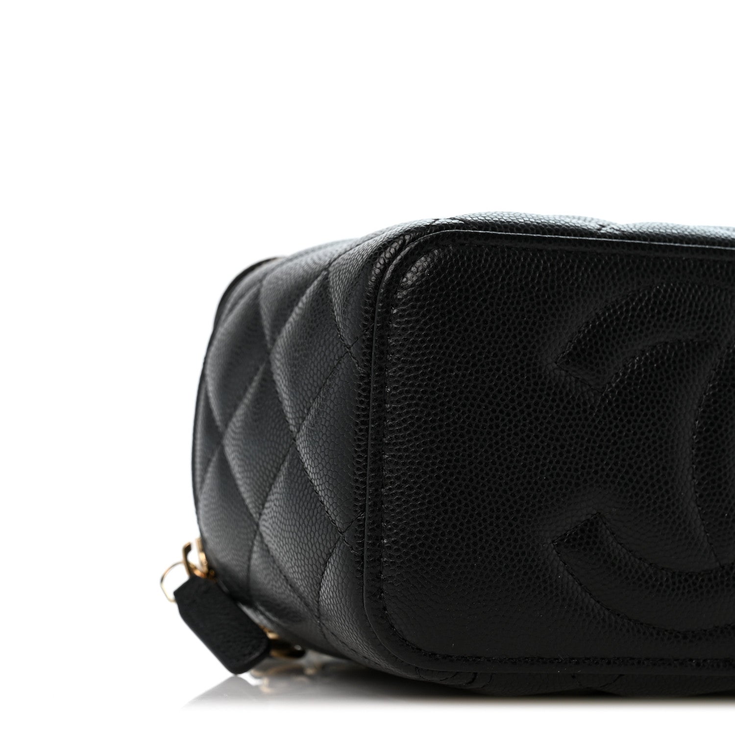 Chanel Caviar Quilted Crystal CC Logo Vanity Case With Chain Black 9 of 12