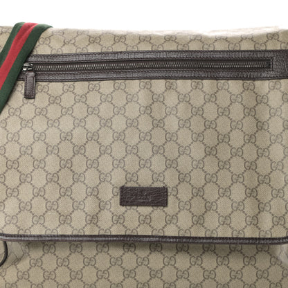 Gucci GG Plus Monogram Web Large Flap Messenger Bag Beige Dark Brown 8 of 18