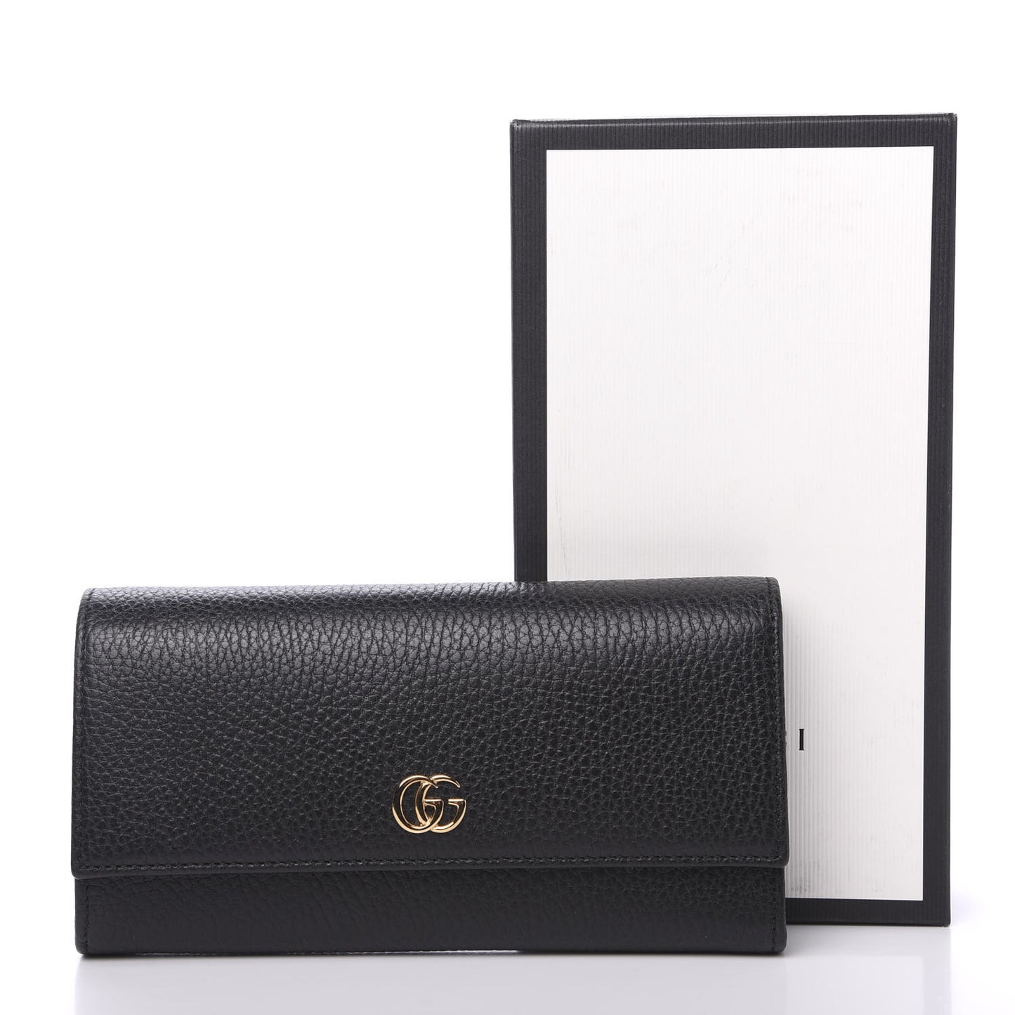 Dollar Calfskin GG Marmont Continental Wallet Black