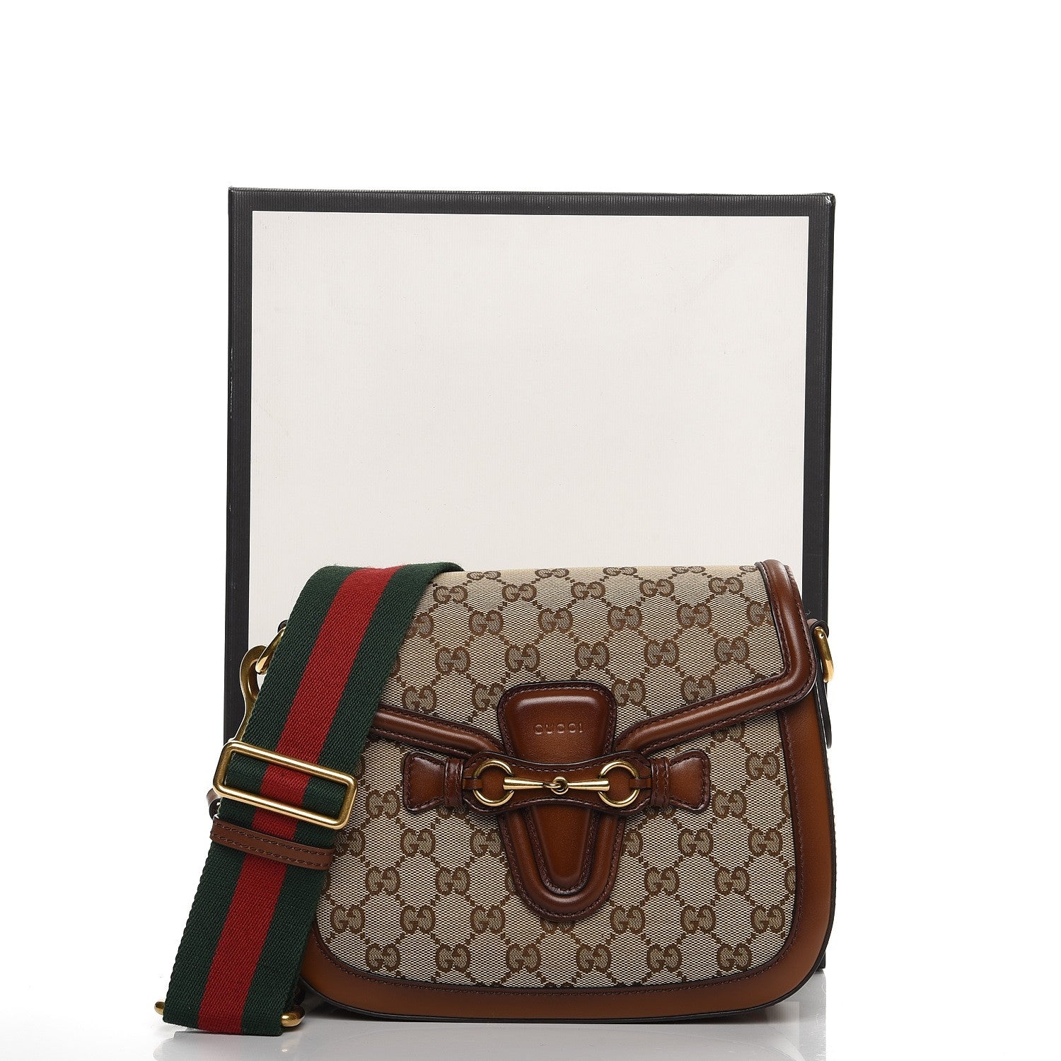 Gucci Monogram Medium Lady Web Shoulder Bag Beige Cuir 9 of 9