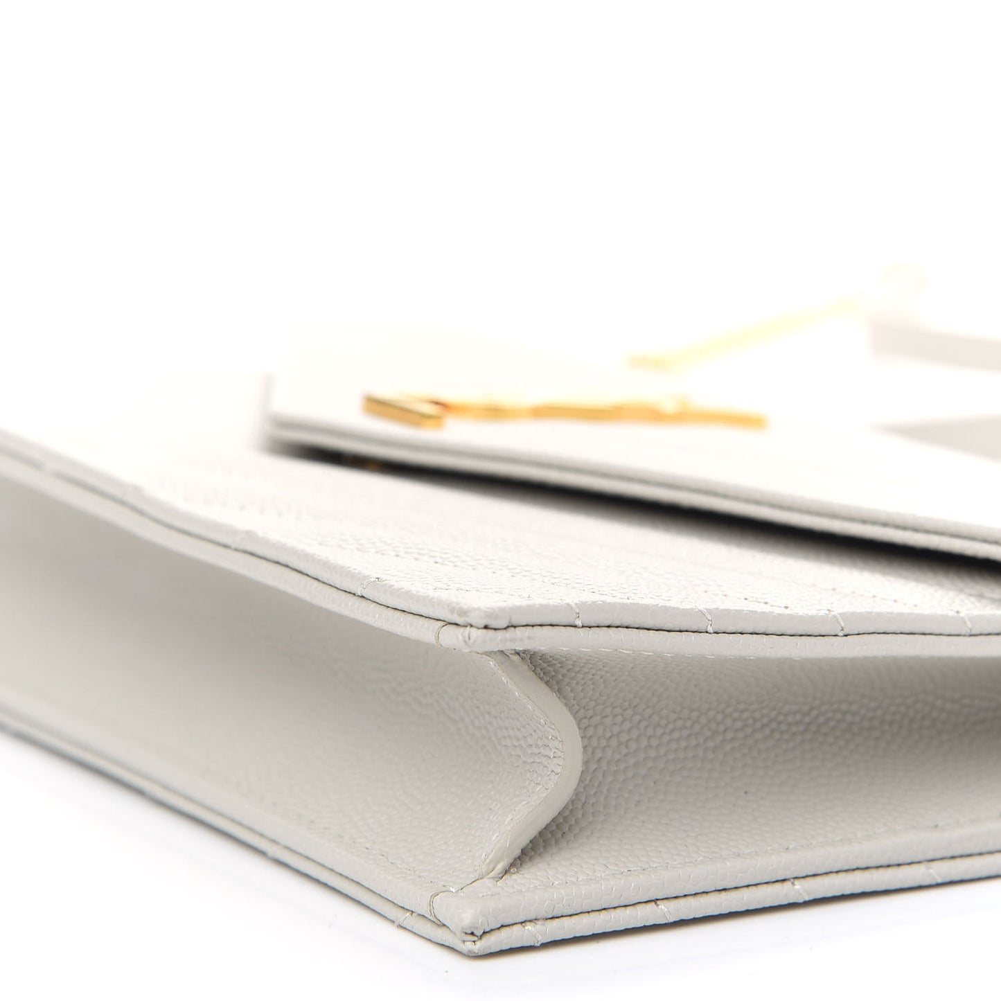 Grain De Poudre Matelasse Chevron Monogram Envelope Chain Wallet Porcellana