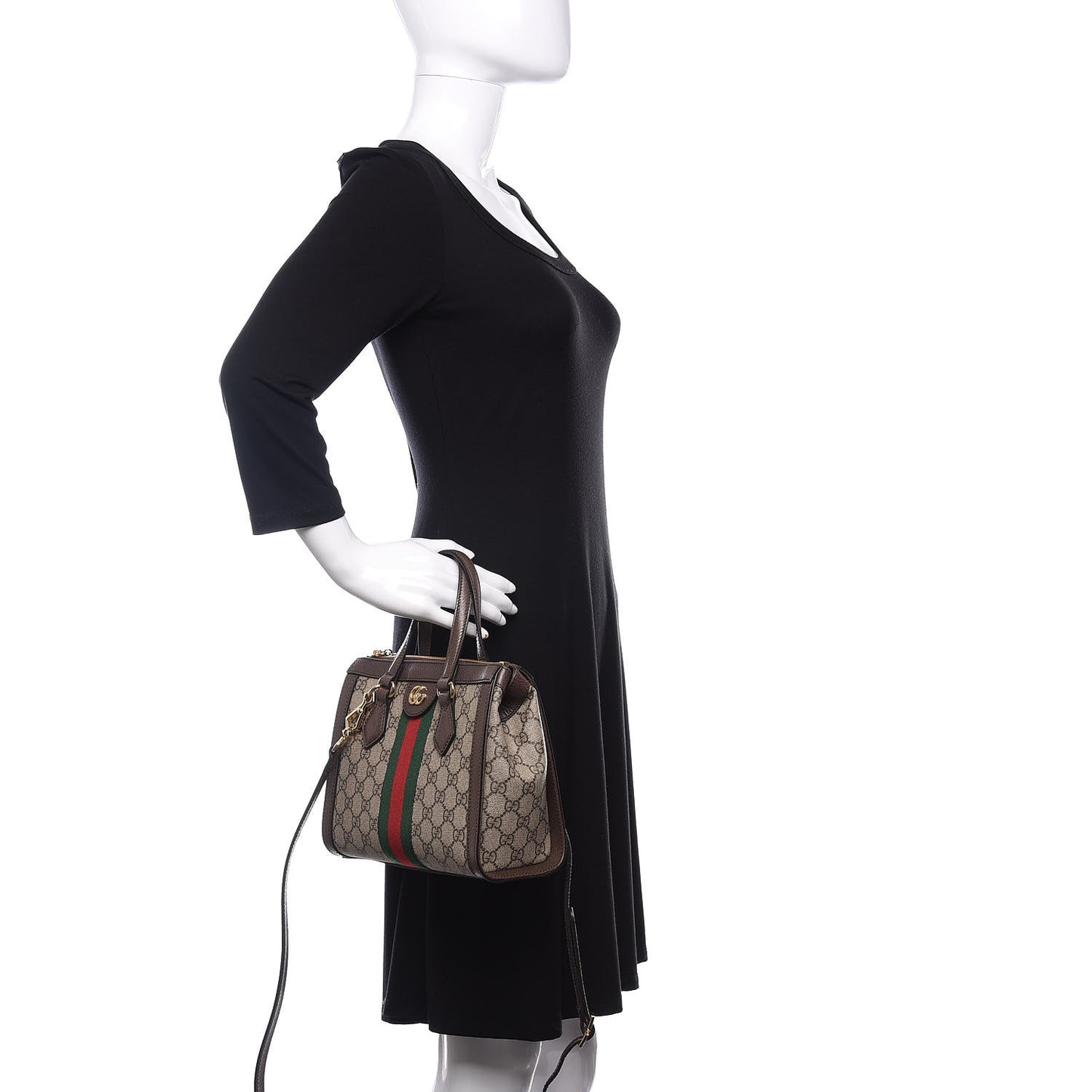 GG Supreme Monogram Small Ophidia Tote Bag Brown
