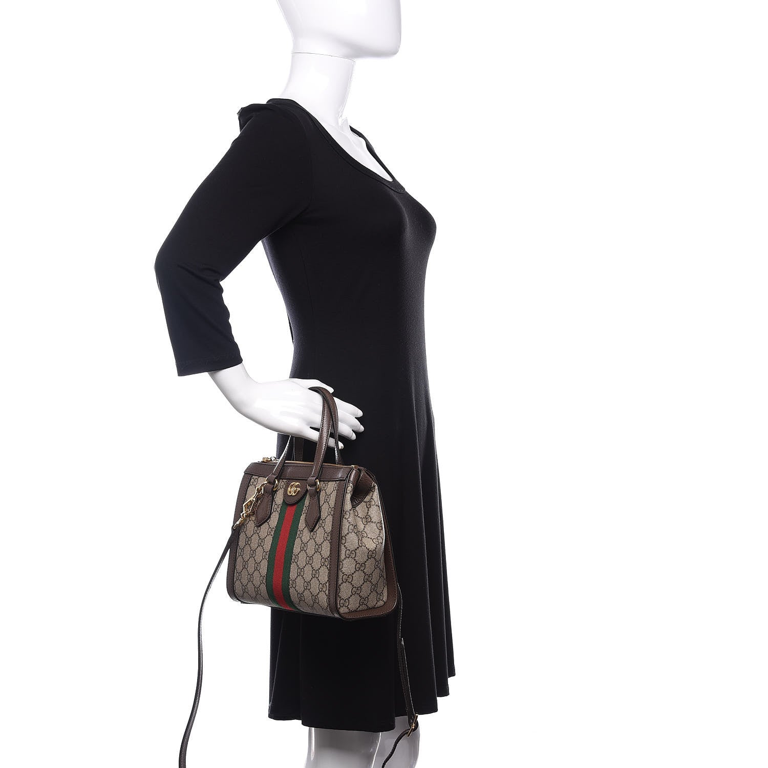 Gucci GG Supreme Monogram Small Ophidia Tote Bag Brown 3 of 12