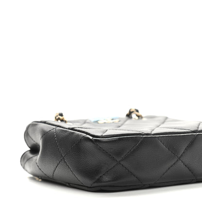 Chanel Lambskin Quilted Tiny Shopping Clutch With Chain Black 9 of 11