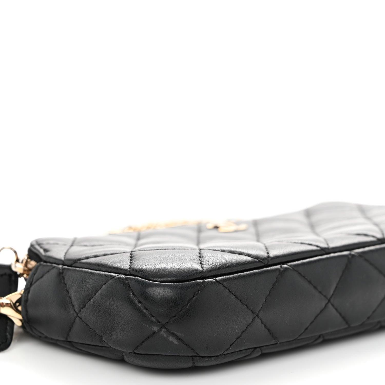 Chanel Lambskin Quilted Small Clutch With Chain Black 11 of 12