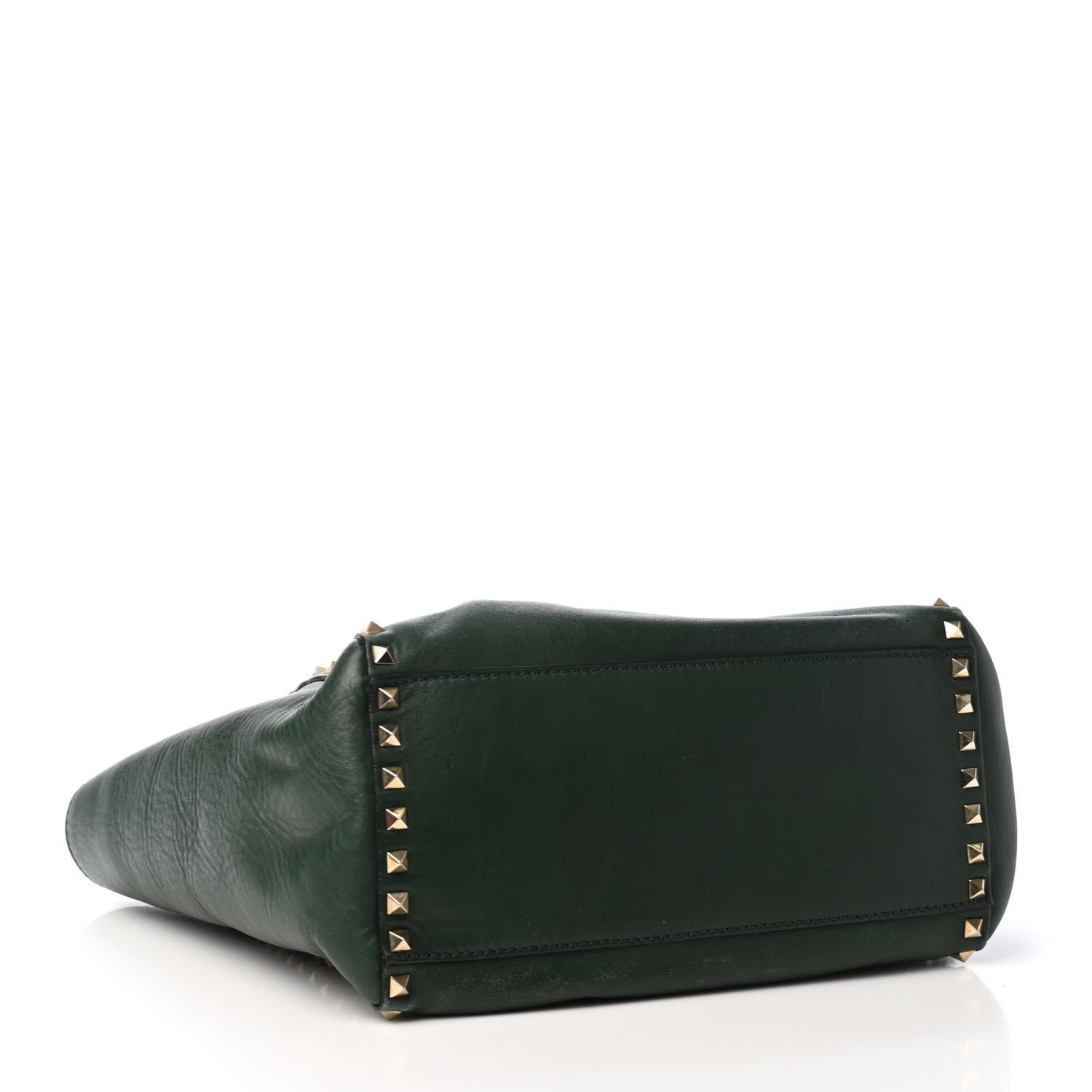 Valentino Garavani Vitello Rockstud Double Handle Tote Green 3 of 4