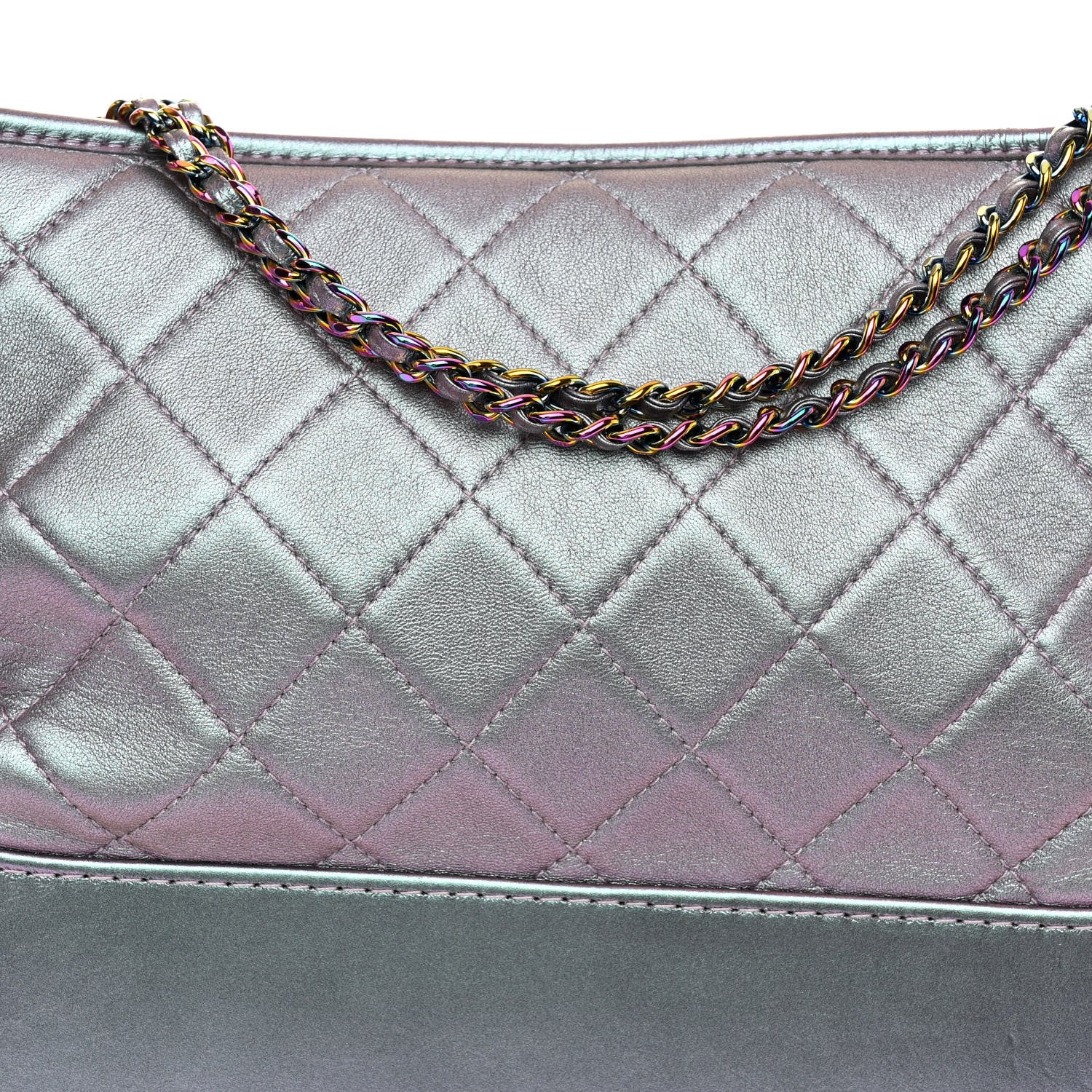 Chanel Iridescent Lambskin Calfskin Quilted Medium Gabrielle Hobo Light Purple 8 of 13