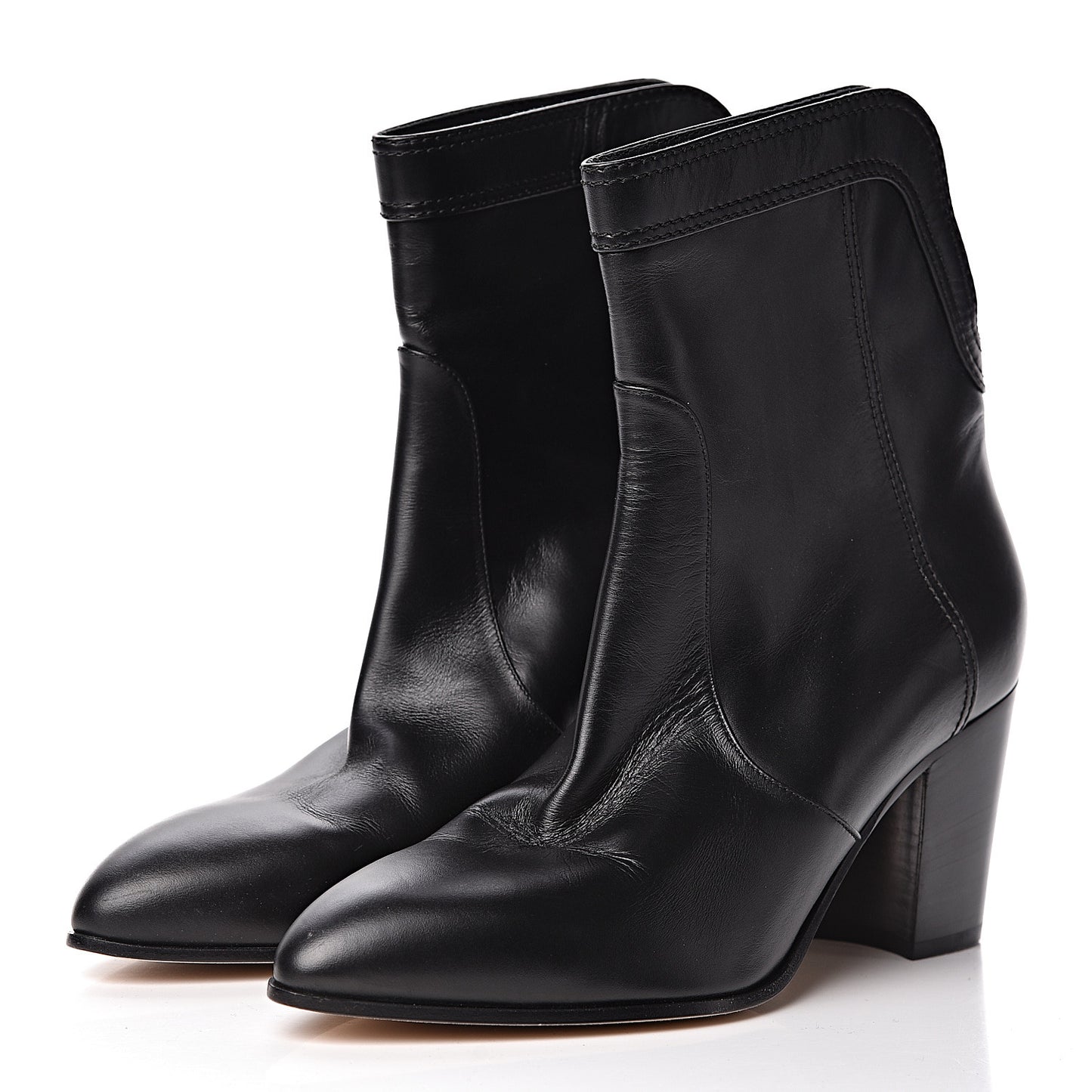 Calfskin CC Short Boots 40 Black
