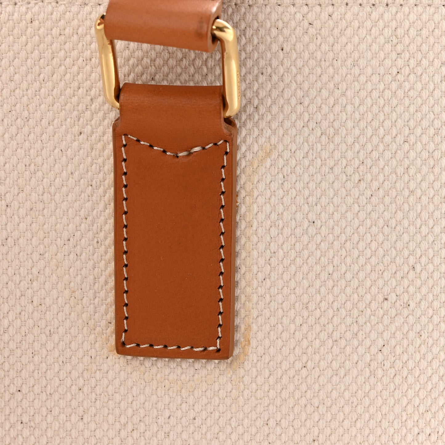 Canvas Calfskin Horizontal Cabas Natural Tan