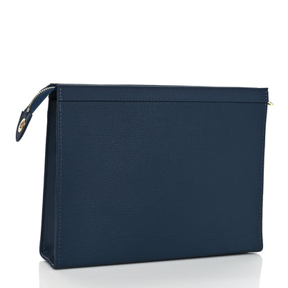 Louis Vuitton X NIGO Taurillon Monogram Denim Drip Pochette Voyage MM Blue 3 of 9