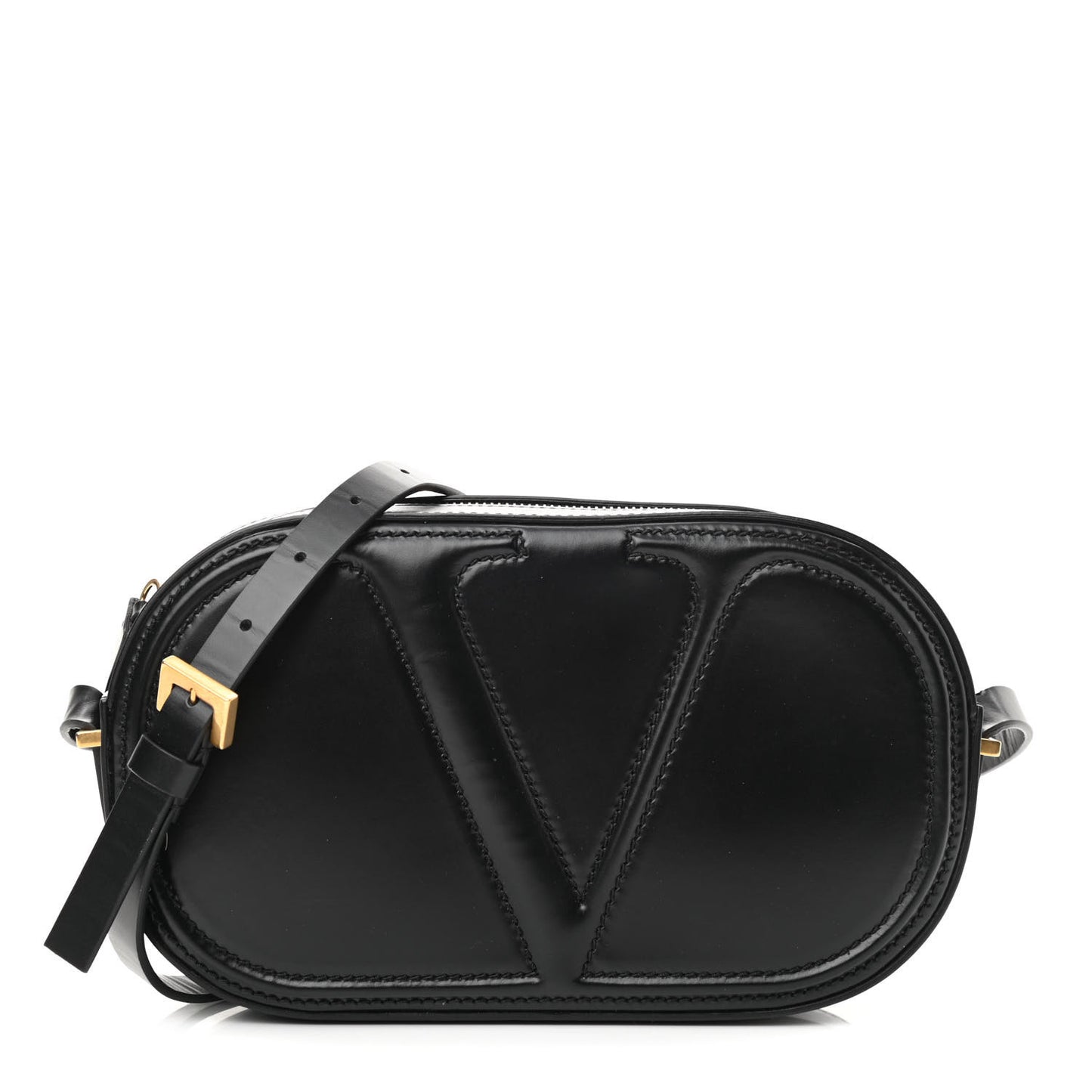 Calfskin VLogo Walk Crossbody Black