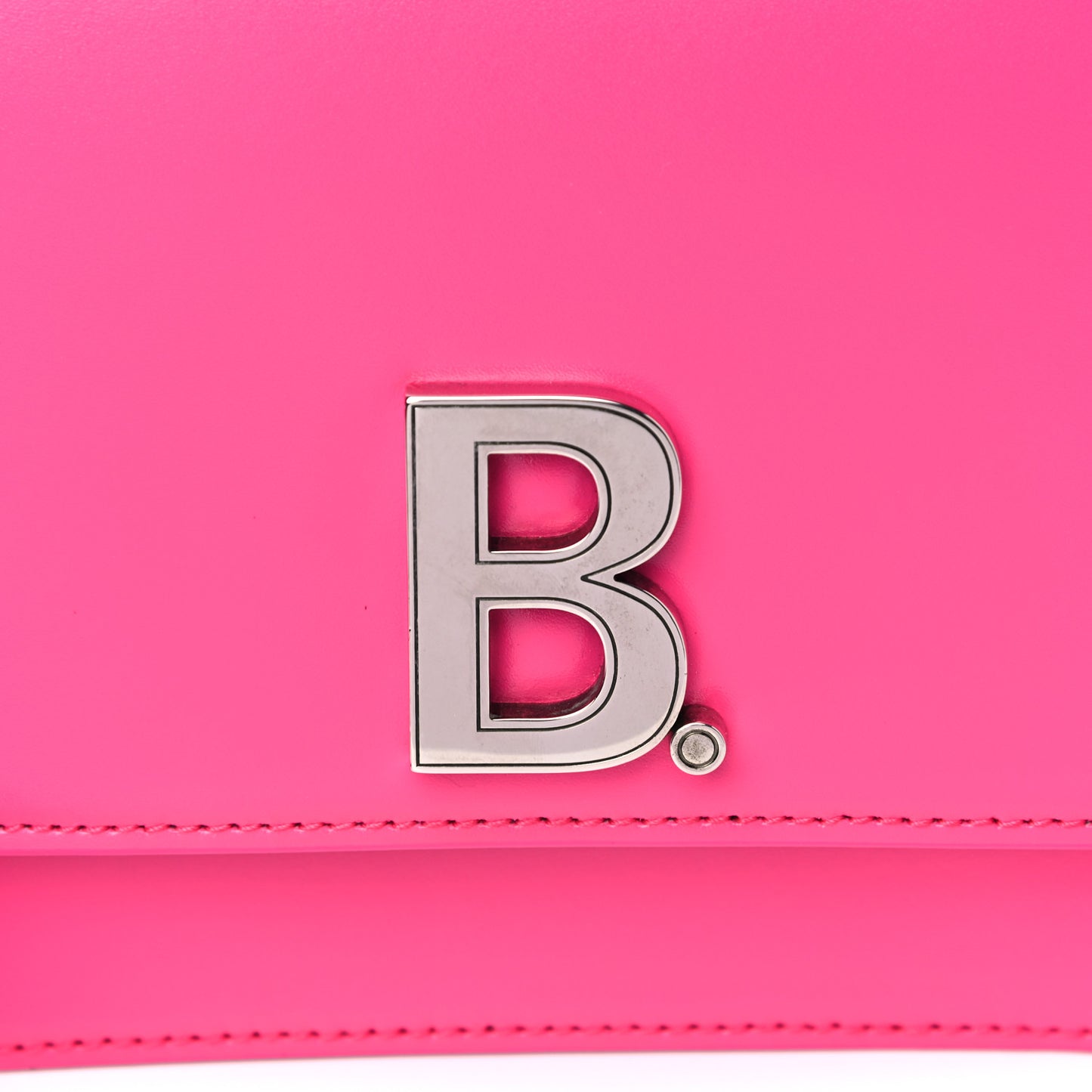Shiny Box Calfskin Small B Bag Acid Fuchsia
