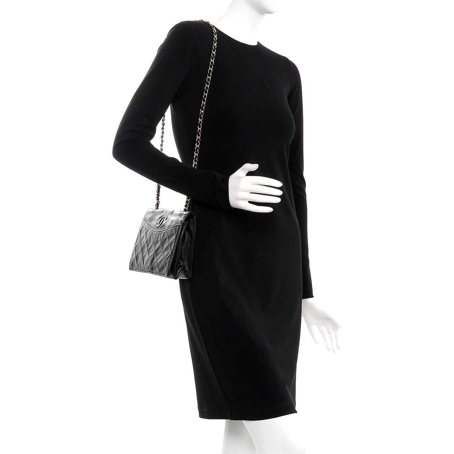 Lambskin Quilted CC Small Single Flap Black