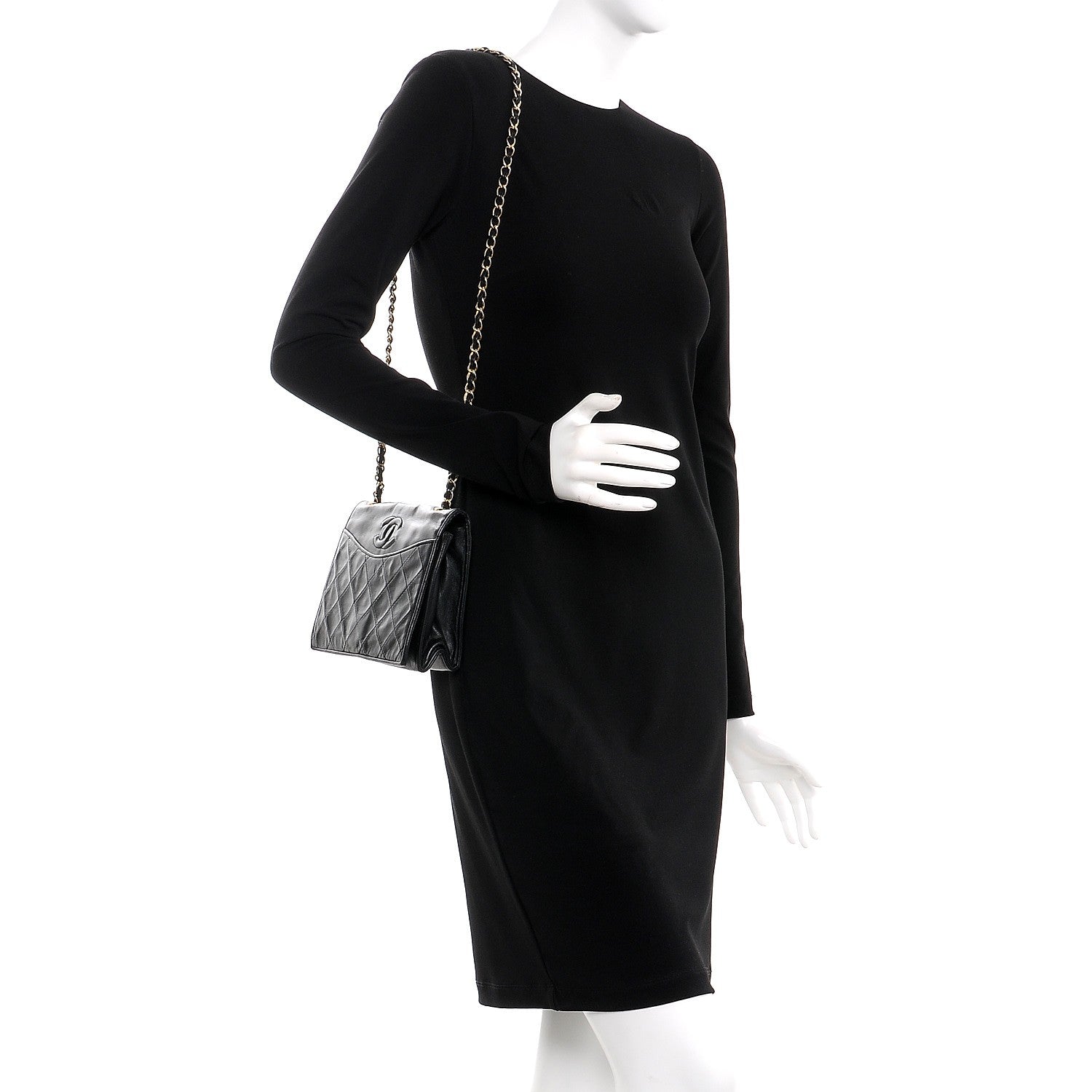 Chanel Lambskin Quilted CC Small Single Flap Black 2 of 10