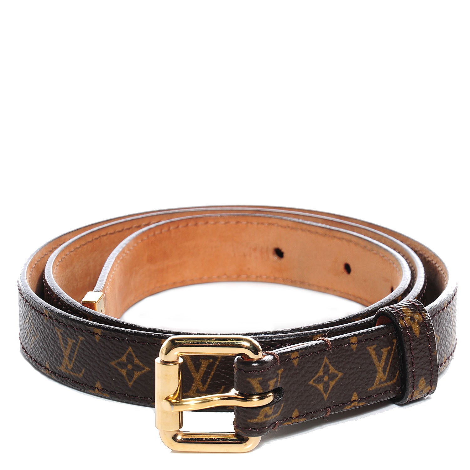 Louis Vuitton Monogram Belt Gold Buckle 80 32 1 of 5