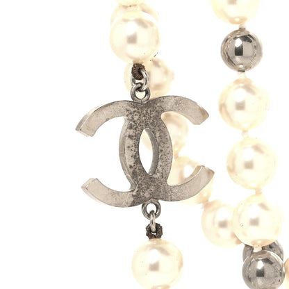 Chanel Pearl Multistrand CC Long Necklace Pearly White 5 of 7