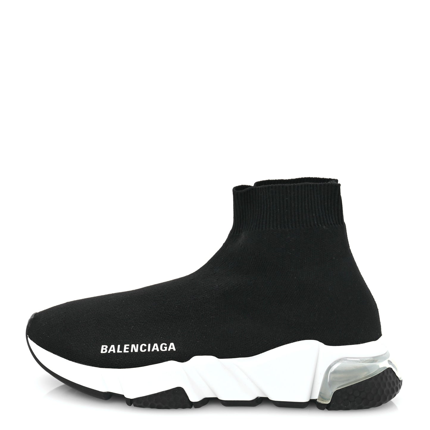 Neoprene Knit Womens Speed Clear Sole Sneakers 36 Black White
