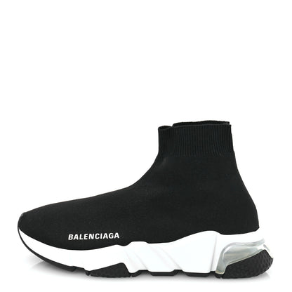 Balenciaga Neoprene Knit Womens Speed Clear Sole Sneakers 36 Black White 1 of 8