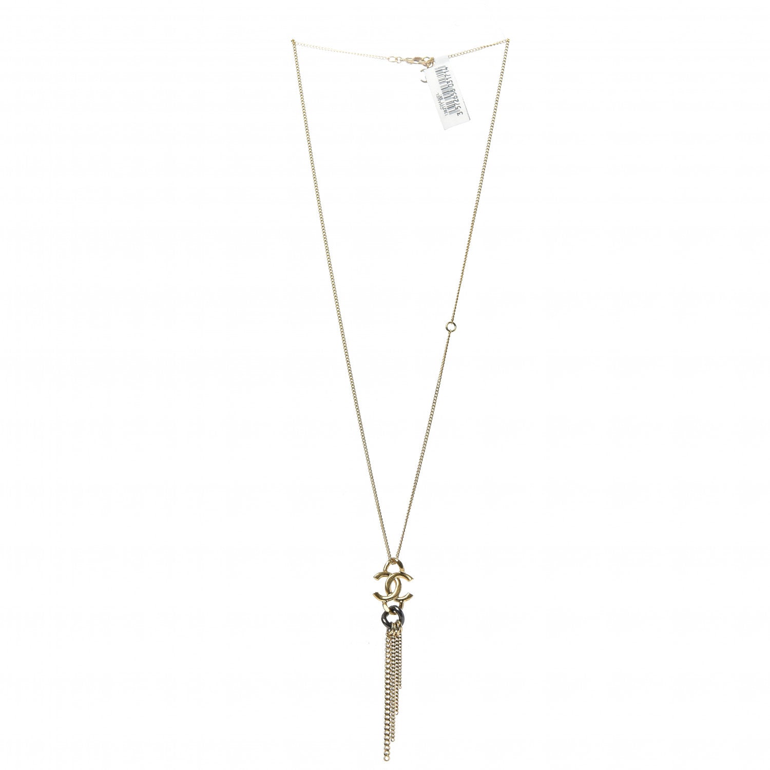 Chanel Chain CC Logo Pendant Necklace Gold 3 of 5