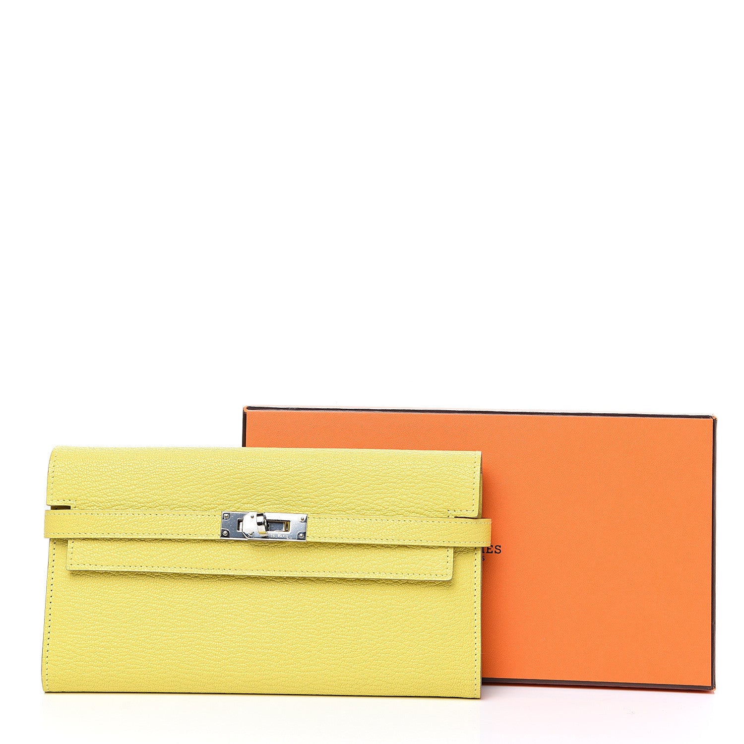 Hermes Chevre Mysore Kelly Longue Wallet Lime 10 of 10