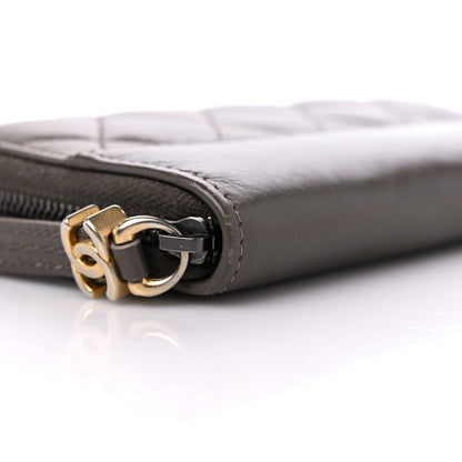 Chanel Aged Calfskin Quilted Small Gabrielle Zip Around Wallet Khaki 9 of 12
