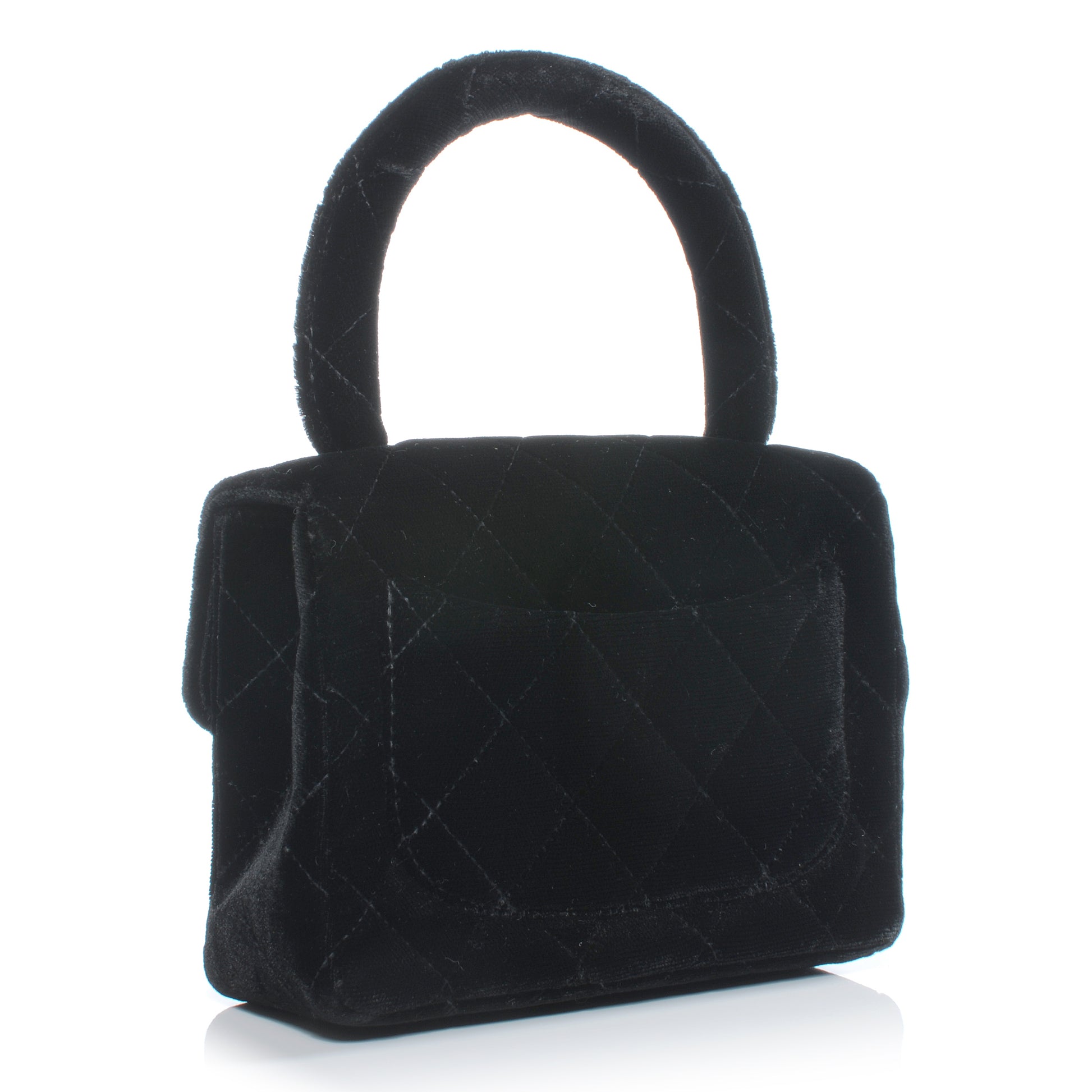 Chanel Velvet Micro Mini Kelly Flap Bag Black 3 of 9