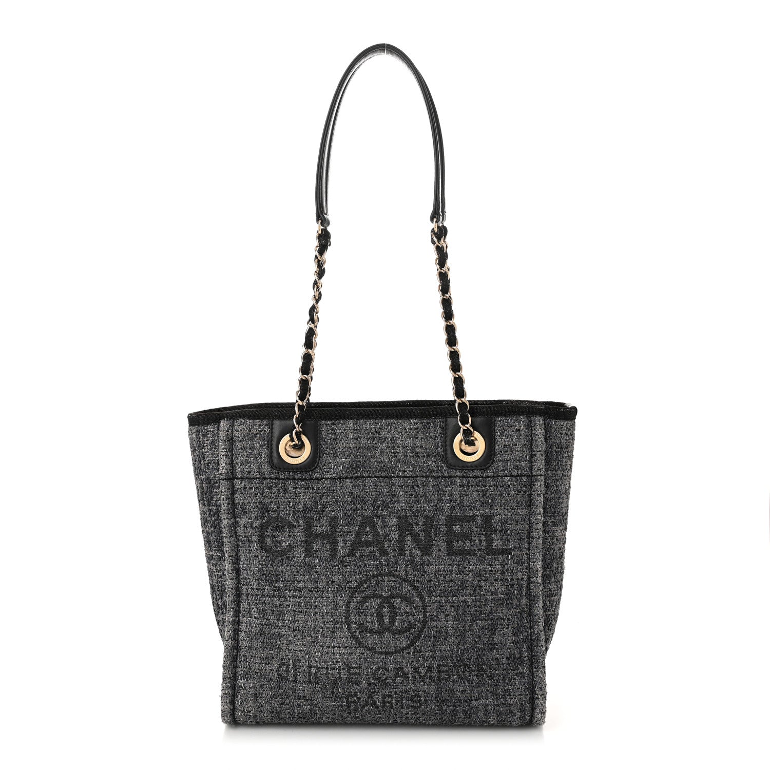 Chanel Lurex Boucle Mini Deauville Tote Blue 1 of 11
