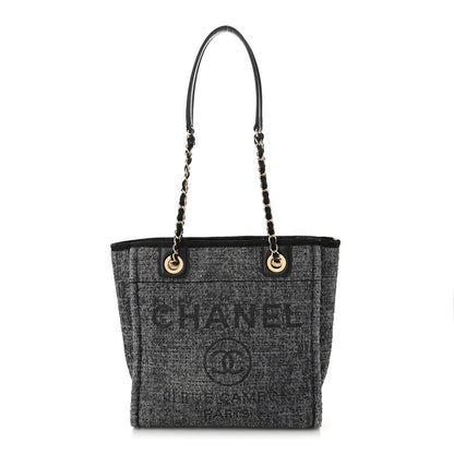 Chanel Lurex Boucle Mini Deauville Tote Blue 1 of 11