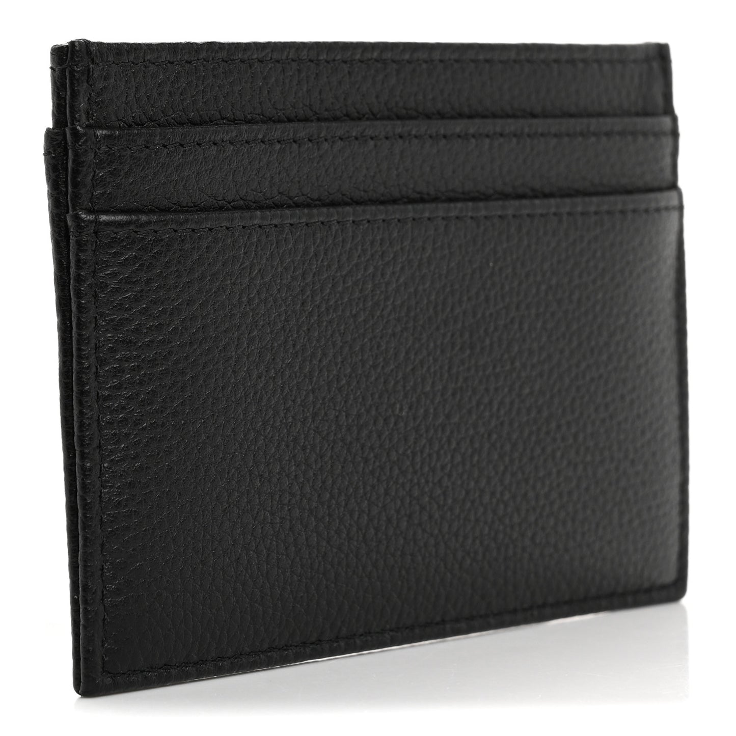Grained Calfskin CC Card Holder Black