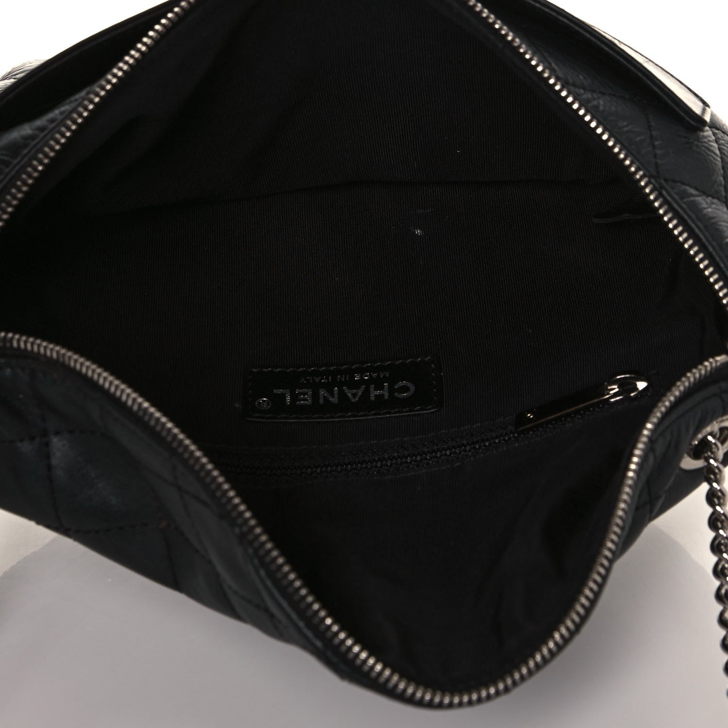 Chanel Aged Calfskin Quilted Crossbody Double Chain Bag Black 5 of 13