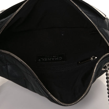 Chanel Aged Calfskin Quilted Crossbody Double Chain Bag Black 5 of 13