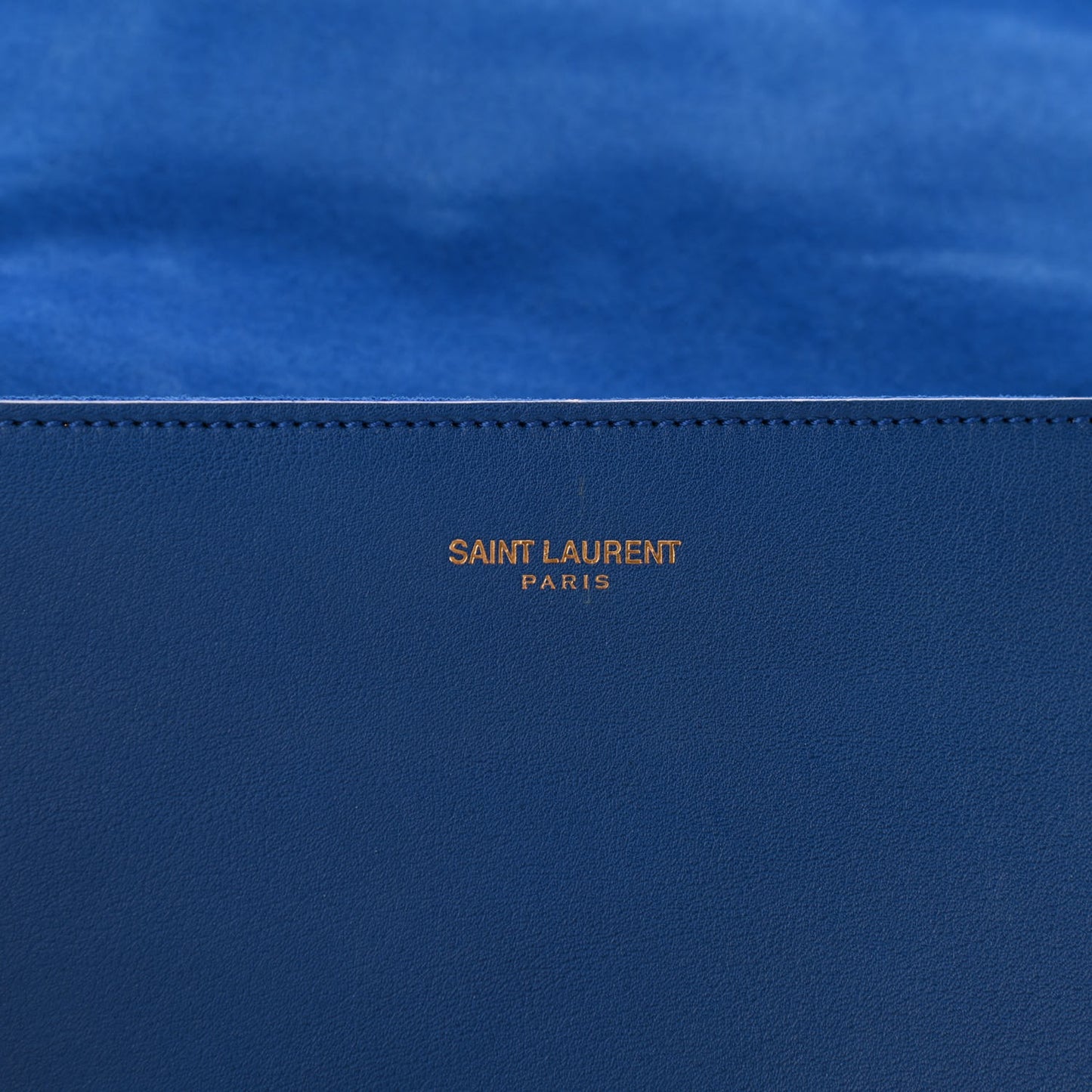 Calfskin Classic Y Ligne Clutch Royal Blue