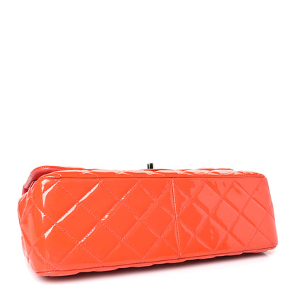 Chanel Patent Quilted Jumbo Double Flap Orange 4 of 10