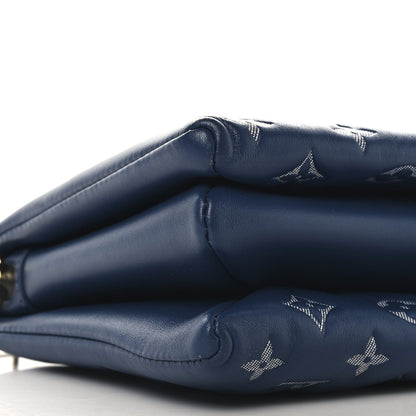 Louis Vuitton Lambskin Embossed Monogram Coussin PM Denim Blue 10 of 11