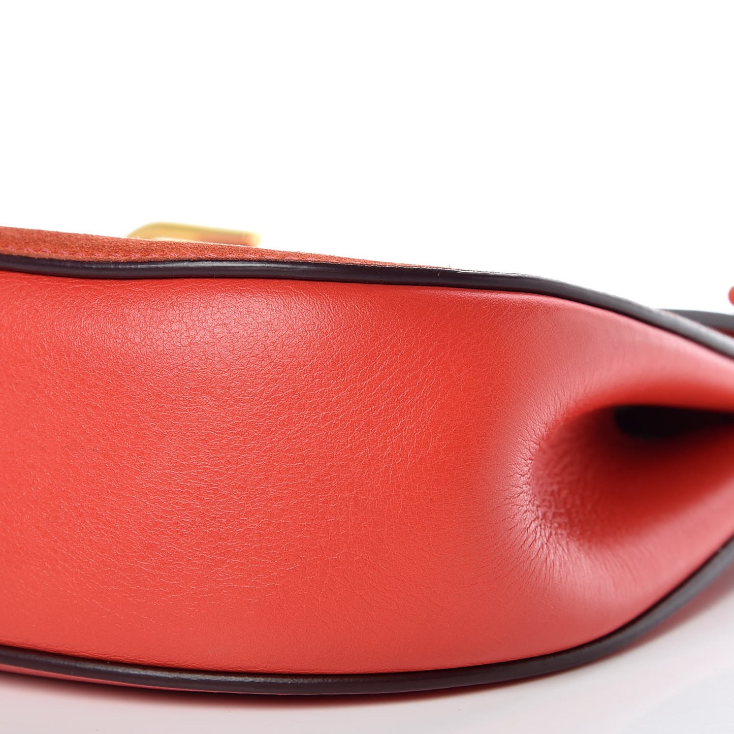 Lambskin Suede Calfskin Mini Drew Shoulder Bag Red