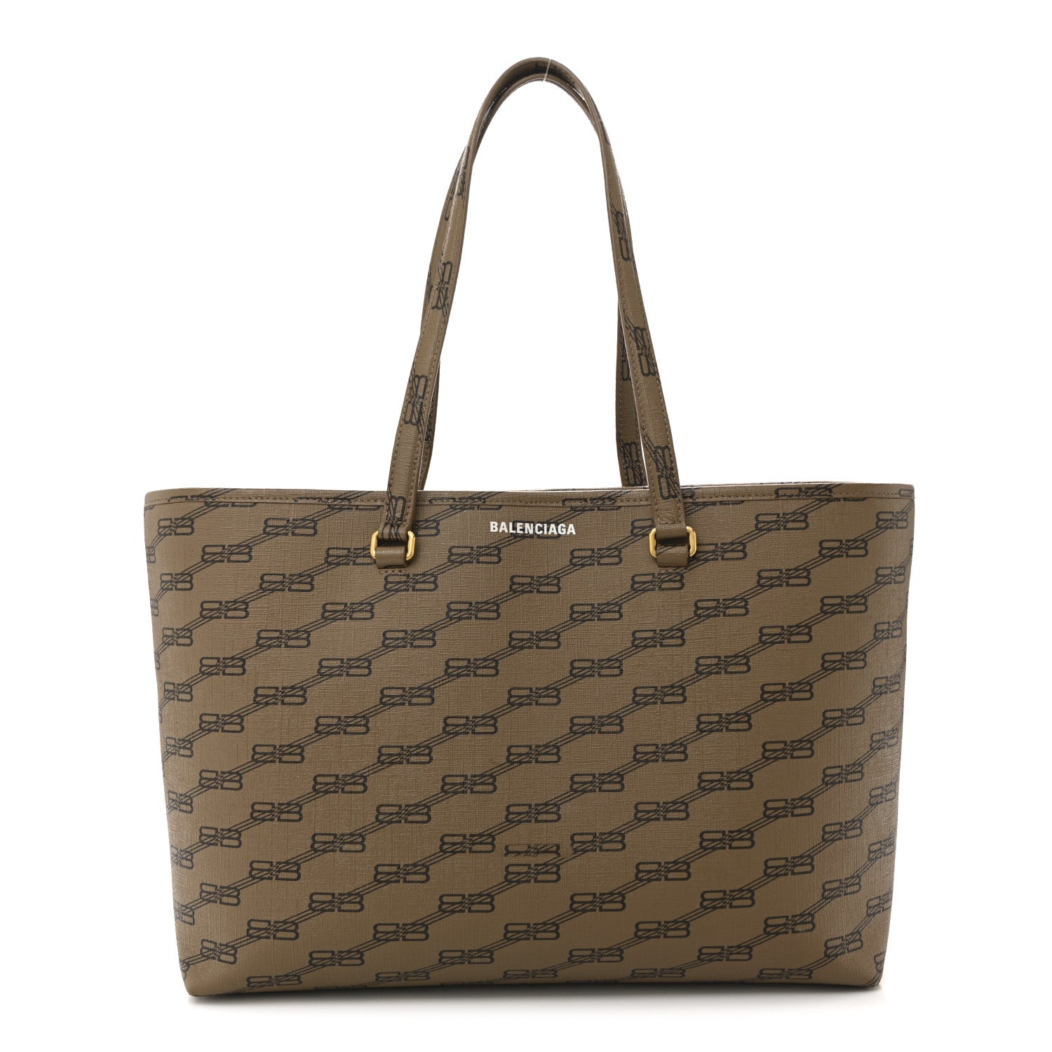 Balenciaga Coated Canvas BB Monogram Medium Signature East West Shopper Bag Beige Brown 1 of 13