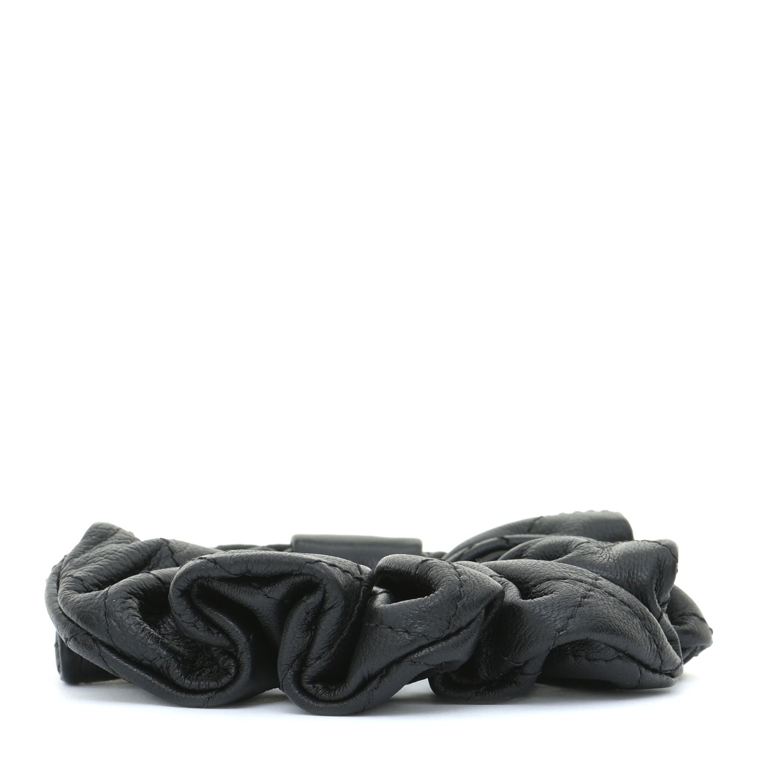 Chanel Lambskin Chain CC Hair Scrunchie Black Gold 4 of 6