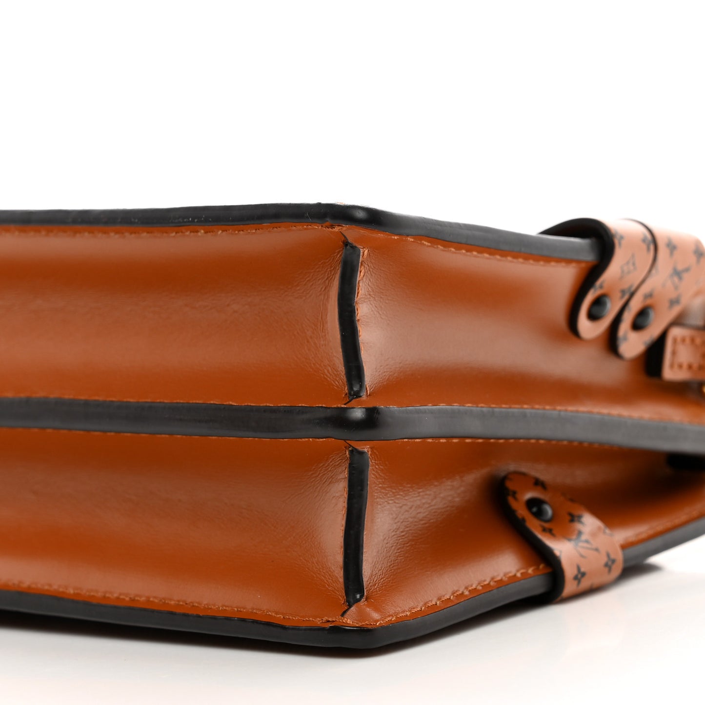 Denim Calfskin Malletage Trunk Clutch Light Blue