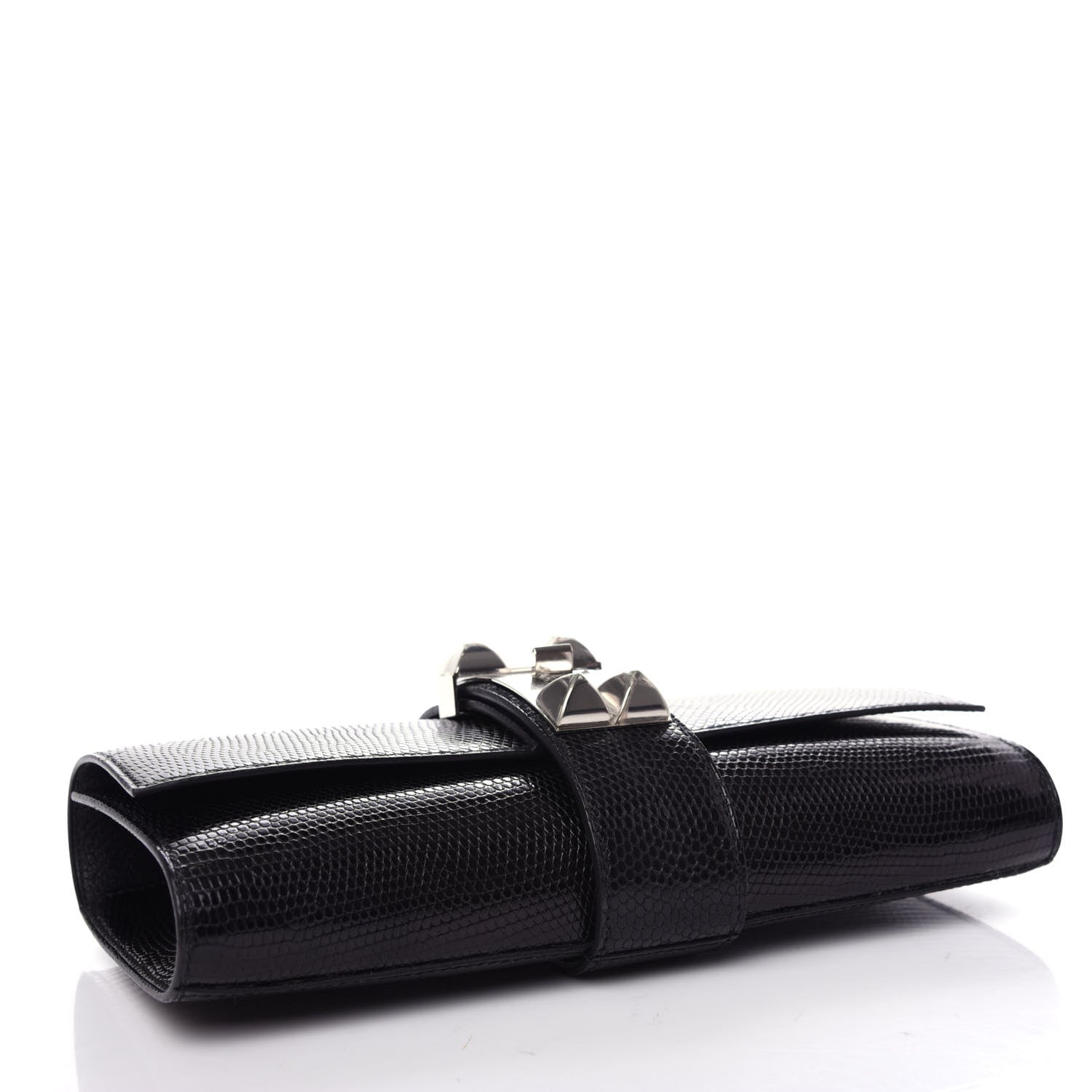 Hermes Lizard Medor Clutch 23 Black 4 of 8