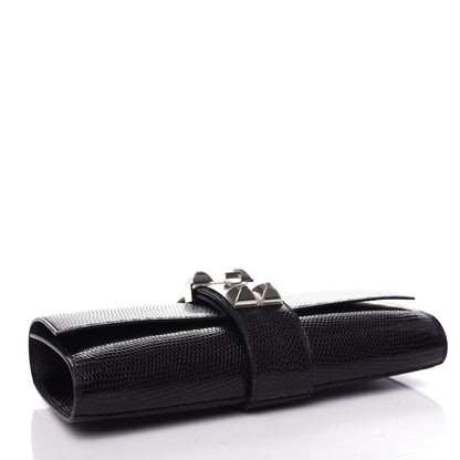 Hermes Lizard Medor Clutch 23 Black 4 of 8